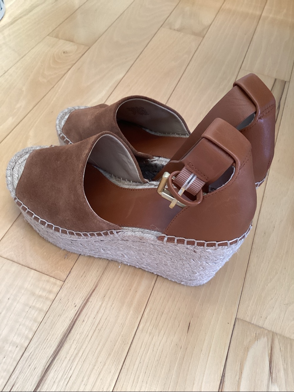 Marc Fisher brown suede Adalyn Espadrille wedge sandals. Women’s size 7.5 - Picture 3 of 16
